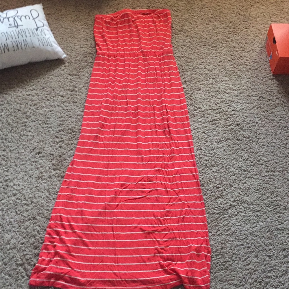 Orange/beige stripe summer dress L